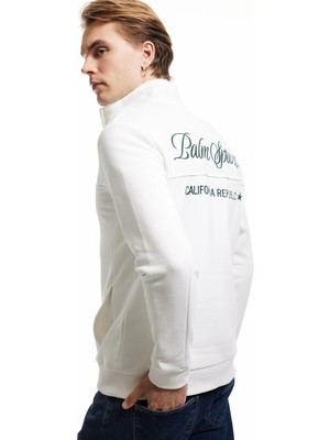 Koton Işlemeli Şardonlu Cep Detaylı Yarım Fermuarlı Sweatshirt