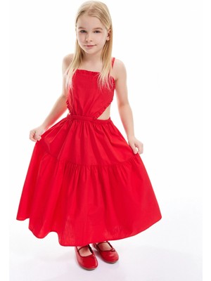 Koton Pencere Detaylı Kare Yaka Askılı Elbise