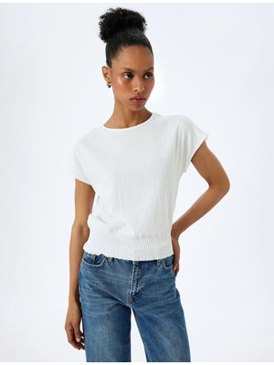 Koton Gipeli Kısa Kollu Bisiklet Yaka Bluz