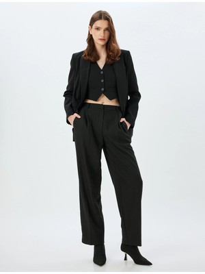 Koton Kumaş Pantolon Pileli Cep Detaylı Düz Paça