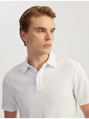 Koton Kısa Kollu Pamuk Karışımlı Beyaz Erkek T-Shirt 5SAM10001MK