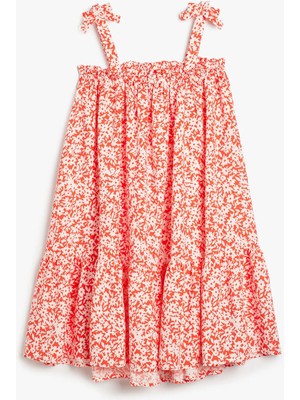 Koton Viskon Elbise Ince Askılı Çiçek Desenli