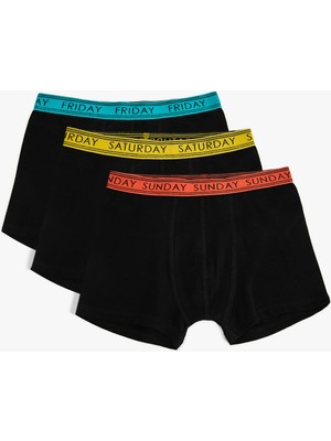 Koton 3'lü Boxer Seti Slogan Yazı Detaylı