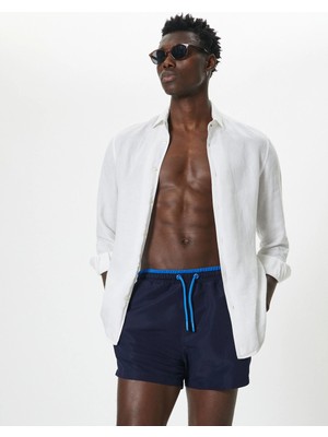 Koton Deniz Şortu Mini Oversize Beli Bağcıklı