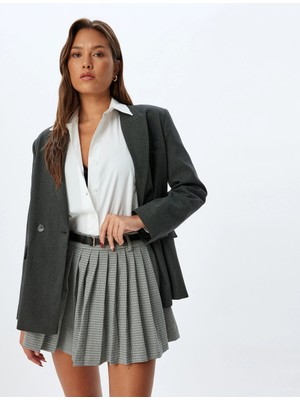 Koton Mini Pileli Etek Kemerli Standart Bel