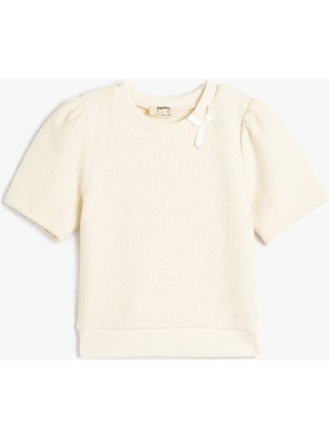 Koton Fiyonk Detaylı Kısa Kollu Bisiklet Yaka Bluz