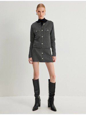 Koton Mini Tüvit Etek Düğme Detaylı Standart Bel