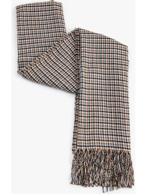 Koton Ekoseli Püsküllü Uzun Atkı