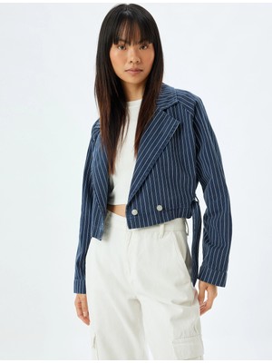 Koton Ceket Geniş Yaka Kemer Detaylı Bol Kalıp