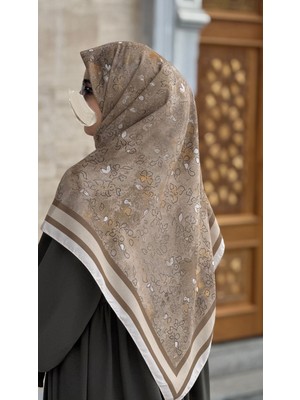 Qalortex Scarf Pamuklu Soft Minâ Desen Eşarp-Küf Yeşil