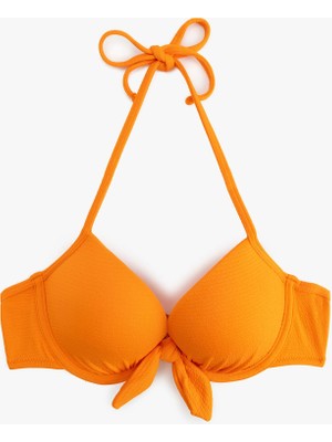 Koton Dokulu Boyundan Bağlamalı Push-Up Bikini Üstü