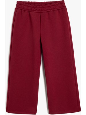 Koton Basic Bol Paça Pantolon Beli Lastikli Cepli Şardonlu