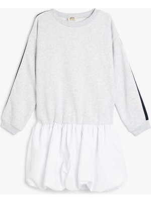 Koton Bisiklet Yaka Uzun Kollu Sweat Elbise