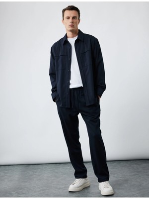 Koton Düğmeli Viskon Karışımlı Uzun Kollu Gömlek