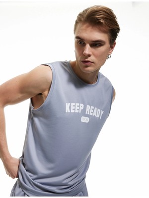 Koton Baskılı Regular Fit Bisiklet Yaka Kolsuz Spor Atlet