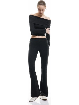 Koton Beli Lastikli Viskon Karışımlı Ispanyol Paça Pantolon