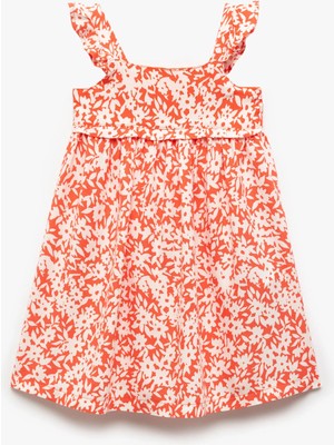 Koton Kare Yaka Çiçek Desenli Askılı A Kesim Viskon Elbise