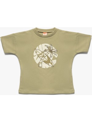 Koton Bisiklet Yaka Kısa Kollu Baskılı Pamuklu Tişört