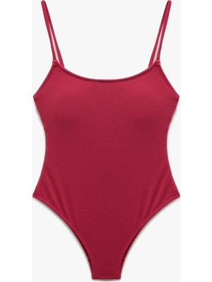 Koton Astarlı Hafif Destekli Dokulu Ince Askılı Fit Mayo