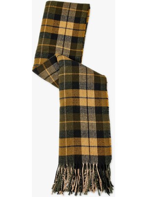 Koton Püsküllü Ekoseli Çok Renkli Uzun Atkı