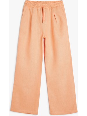 Koton Beli Bağcıklı Bol Paça Basic Keten Pantolon