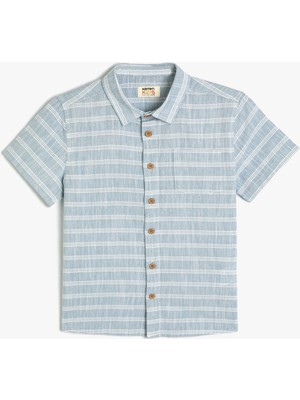 Koton Erkek Çocuk Kısa Kollu Gömlek 7 - 8 Yaş Regular Fit Klasik Stil Beyaz Renk Tek Cep