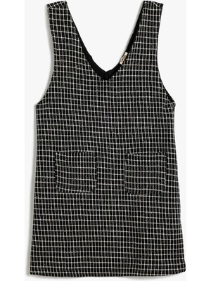 Koton Jile Elbise Mini Cepli V Yaka Kolsuz