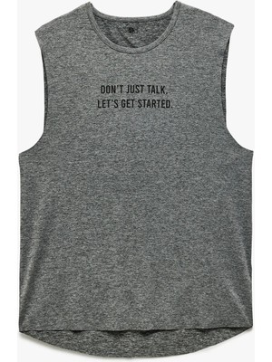 Koton Bisiklet Yaka Baskılı Oversize Kolsuz Sporcu Atleti