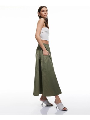 Koton Cepli Paraşüt Kumaş Kloş Uzun Etek