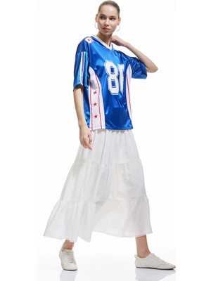 Koton Katlı Volanlı Gipeli A Kesim Pamuklu Uzun Etek