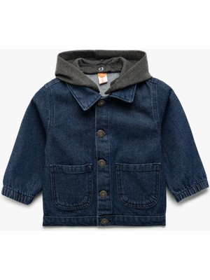 Koton Pamuklu Kapşonlu Uzun Kollu Denim Ceket