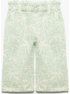 Koton Pamuklu Beli Lastikli Desenli Bol Paça Pantolon