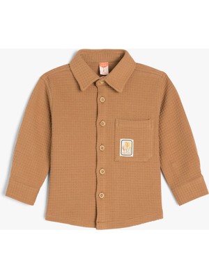 Koton Pamuklu  Uzun Kollu Cep Detaylı Polo Yaka Sweatshirt