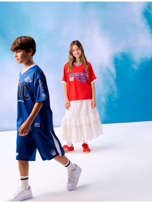 Koton Baskılı Renk Bloklu Kısa Kollu Polo Yaka Tişört