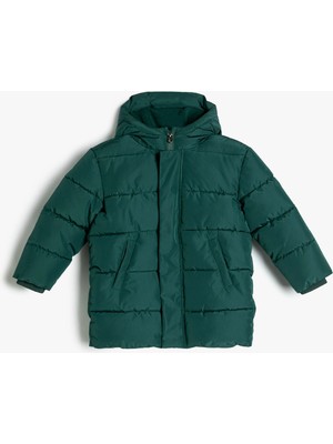 Koton Şişme Mont Kapşonlu Cep Detaylı