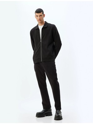 Koton Chino Pantolon Gabardin Cep Detaylı Düğmeli Pamuklu