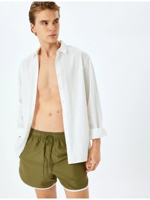 Koton Biyeli Beli Bağcıklı Basic Deniz Şortu