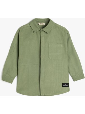 Koton Tek Cepli Uzun Kollu Pamuklu Gömlek Ceket