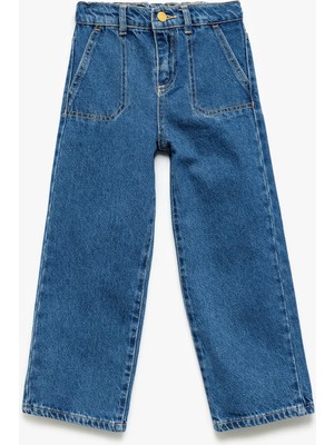 Koton Pamuklu Cep Detaylı Bol Paça Denim Pantolon