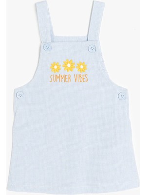 Koton Pamuklu Askılı Çiçek Nakış Detaylı Jile Elbise