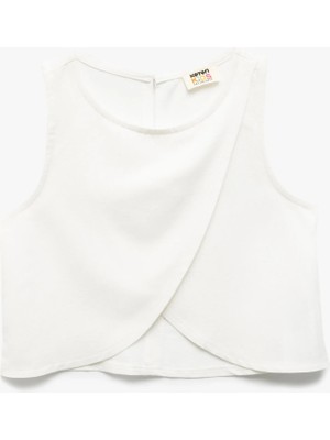 Koton Bisiklet Yaka Kolsuz Asimetrik Kesim Viskon Bluz