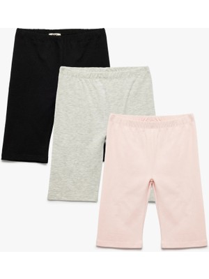 Koton Pamuklu Beli Lastikli 3'lü Basic Kısa Tayt Seti