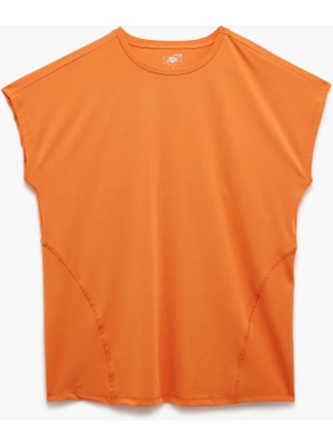 Koton Kısa Kollu Bisiklet Yaka Dikiş Detaylı Spor Tişört