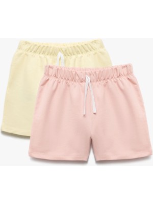 Koton Pamuklu Beli Lastikli Basic Bermuda Çok Renkli 2'li Şort Seti