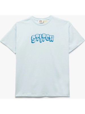 Koton Lisanslı Stitch Baskılı Kısa Kollu Bisiklet Yaka Tişört