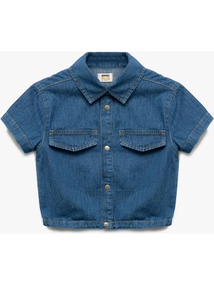 Koton Pamuklu Cep Detaylı Kısa Kollu Jean Ceket