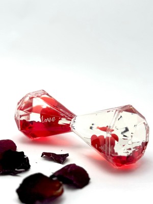 Hediye Sandalı Dekoratif Kristal Sulu Kum Saati Love