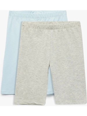 Koton Pamuk Karışımlı Beli Lastikli 2'li Kapri Tayt Seti