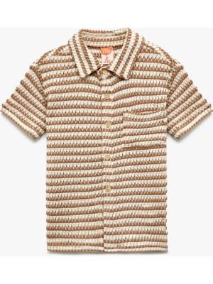 Koton Cep Detaylı Kısa Kollu Polo Yaka Çizgili Tişört