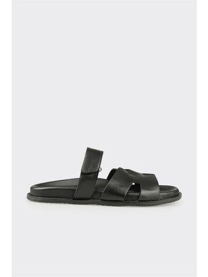 Elle Siyah Kadın Düz Terlik